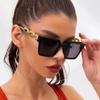 3pcs/Set Women's Square Frame Trendy Fashion Glasses With Chain Decor For Daily Life Elegant Shades Beach Accessories