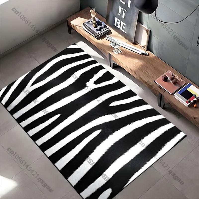 Zebra stripes black white carpet Yoga living room room decor children's crawling mat doormat area rug games mat