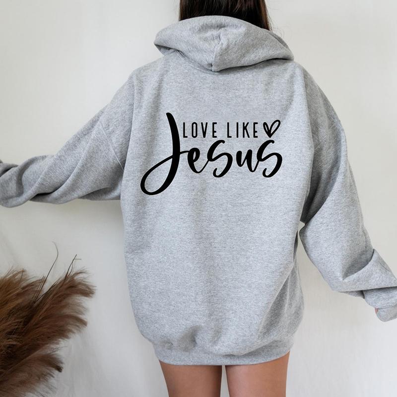 Love Like Jesus Jesus Mikiny s kapucí Valentýna vtipné Pulovry unisex čistě bavlněný estetický svetřík ležérní topy padnou mikiny s kapucí