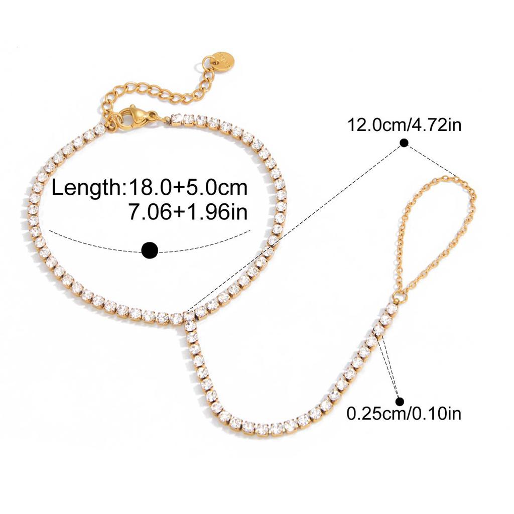 Yori 18K Gold Color PVD Plated Metal Back of Hand Chain Finger Bracelet Fashion Chic Sexy Jewelry Waterproof Wholesale Gift