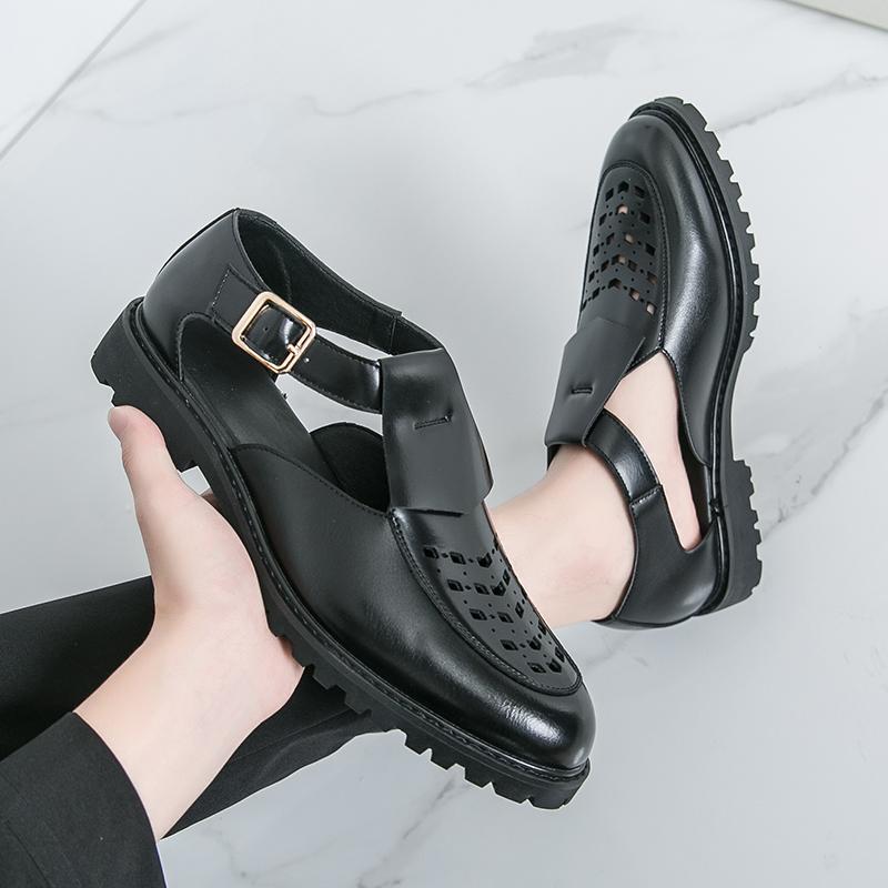 Fashion New men's breathable leather shoes Classic British style Party or work business 38-46 Hot selling shoes in plus size Sandals