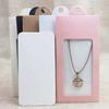 20PCS With Clear Window Kraft Paper Jewelry Display Box Necklace Display Card  Gifts Packaging