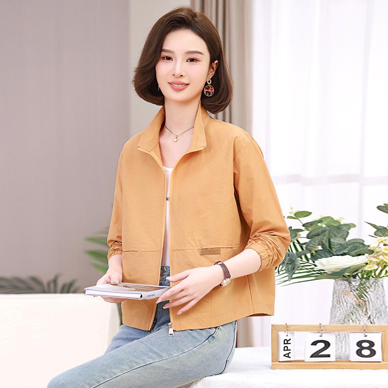 Plus Size Women's Casual Slimming Short Jacket - 2025 Spring Korean Style, Loose Fit, Long Sleeve Top