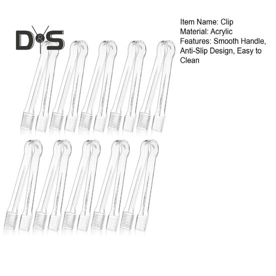 10 ks Akrylové servírovací kleště Průhledné Jednorázové Kuchyňské náčiní na Párty Jídlo Bufet 6,3 palce Hladká rukojeť Protiskluzové Opakovaně použitelné Salát Catering Led