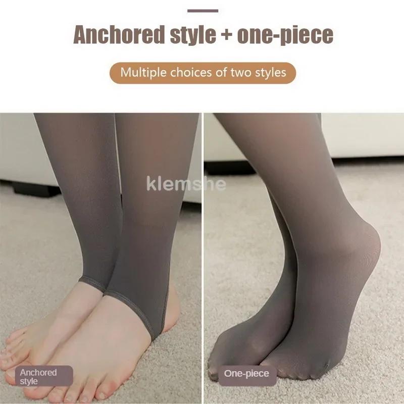 Thermal Stockings Woman Fleece Tights Sexy Winter Warm Pantyhose Translucent Slim Thicken Tights Elastic Velvet Pantyhose Female