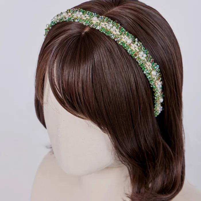 Maia Tweed Pearl Headband P - Black