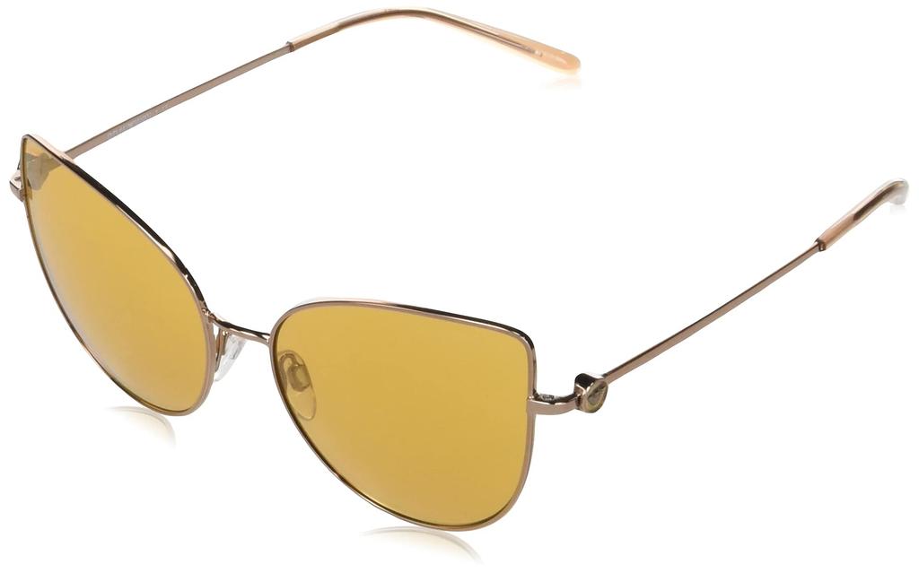 Emporio Armani EA2115 Rose Gold Mirror Size 56 Women's Sunglasses, Gold/Orange Lens,