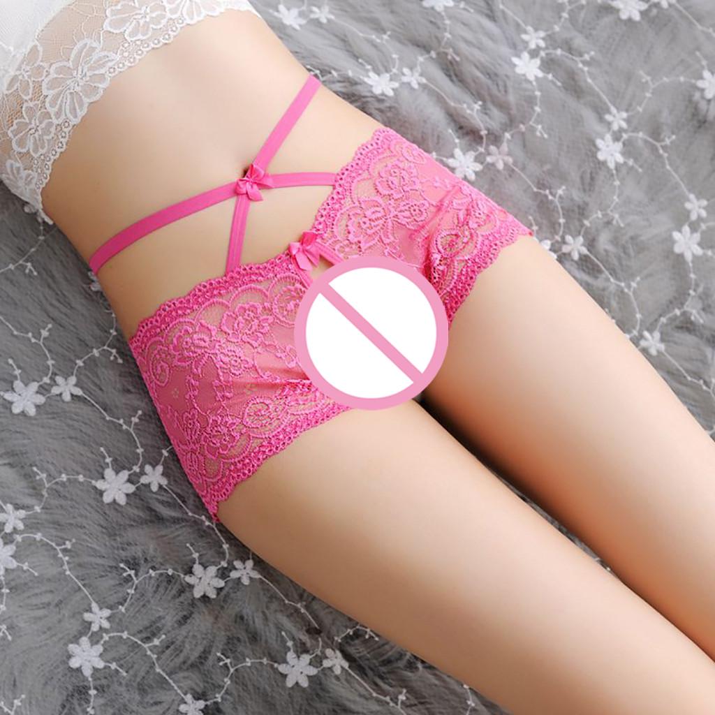 Women's Lace Open File Plus Size Panties Low Waist Sexy Breifs