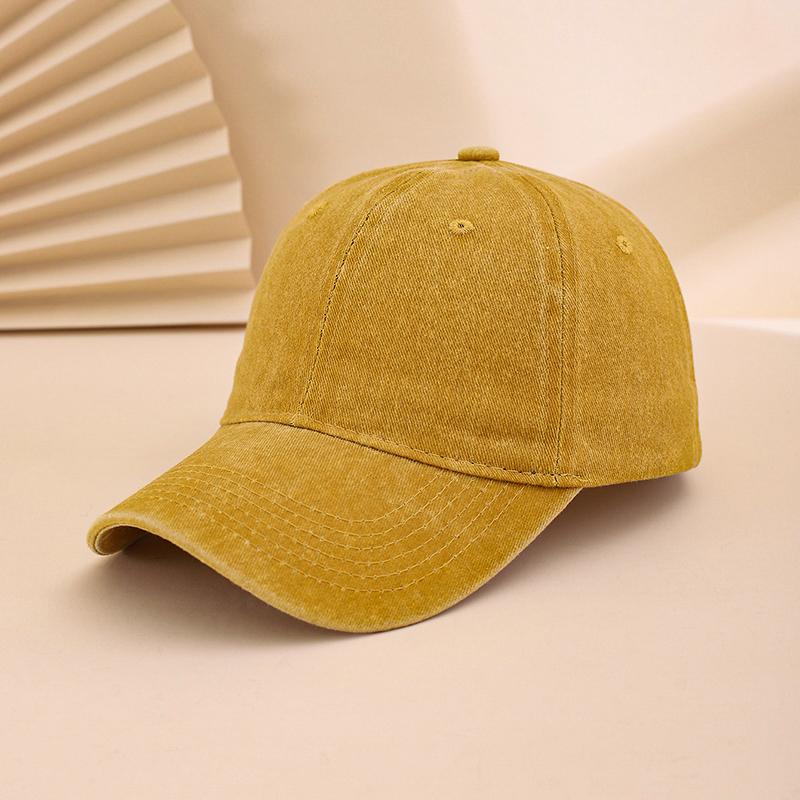 Cross-border Solid Color Glossy Washed Cotton Baseball Cap, Soft Top Adjustable Baseball Cap, Couple Style Fashionable Matching