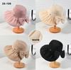 New big brim sun hat women's summer Korean version sun protection bucket hat casual versatile sun hat peach heart bow
