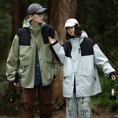 Werkzeugjacke Frühling und Herbst Outdoor Lässig Locker Kapuzenjacke Top
