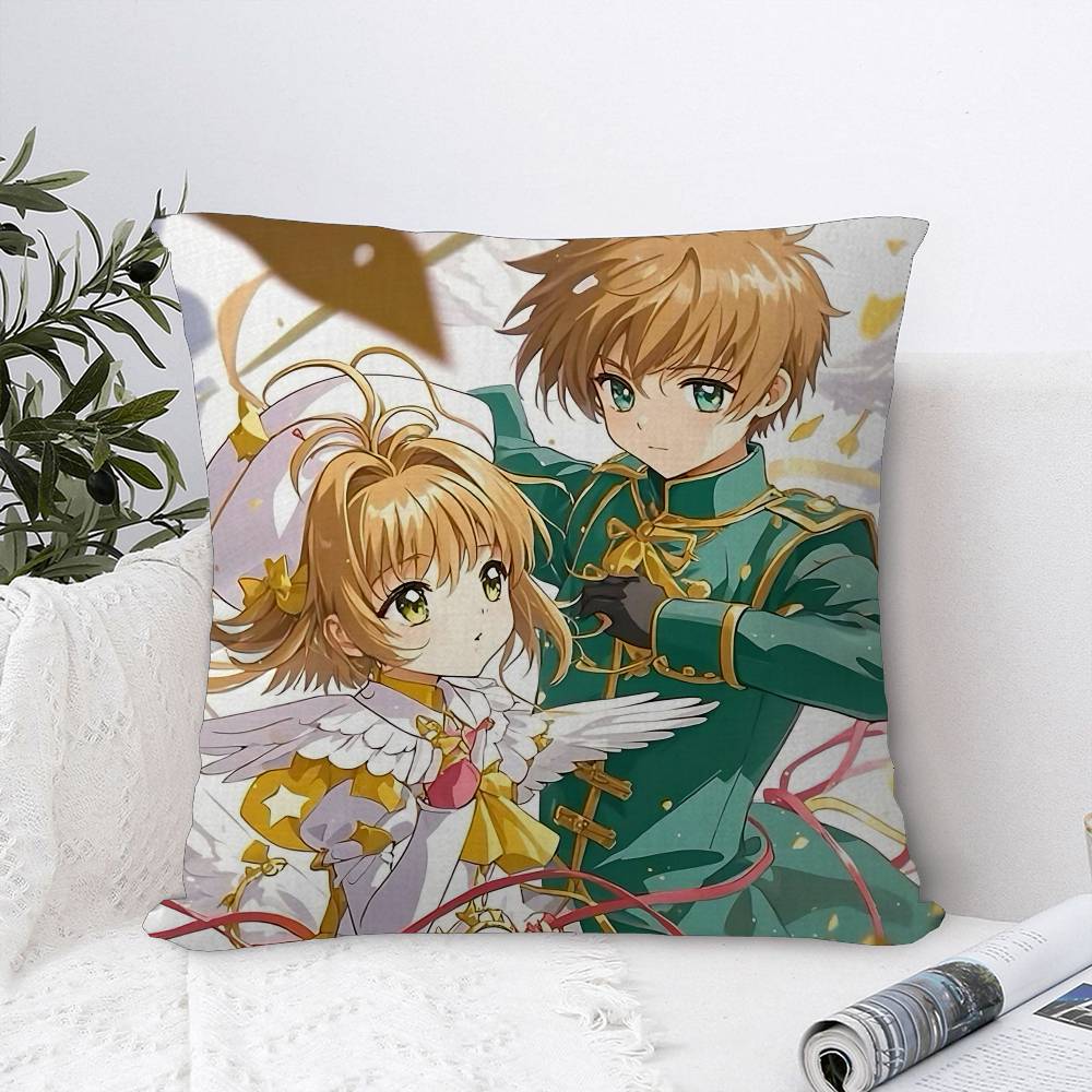 Japanese Anime C-Cardcaptor Sakura Cushion Cover Polyester Sofa Cushions Decorative Throw Pillows Home Decoration Pillowcover