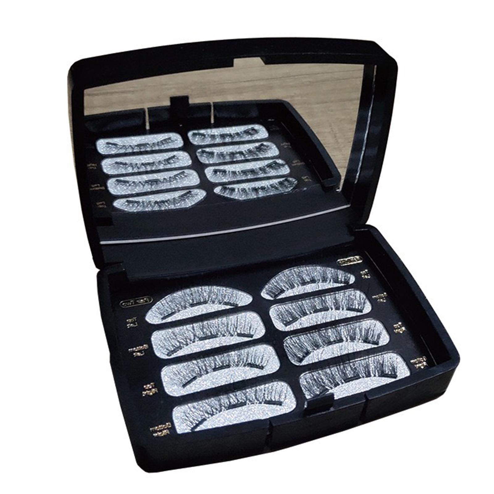 

4 пары натуральных ресниц, магнитный дизайн, завиток 3D, портативные накладные ресницы с клипсой-кисточкой, черные