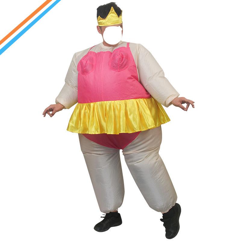Ballet Inflatable Costume Rose Red Ballet Halloween Funny Props Party Fat Sumo Inflatable Costume
