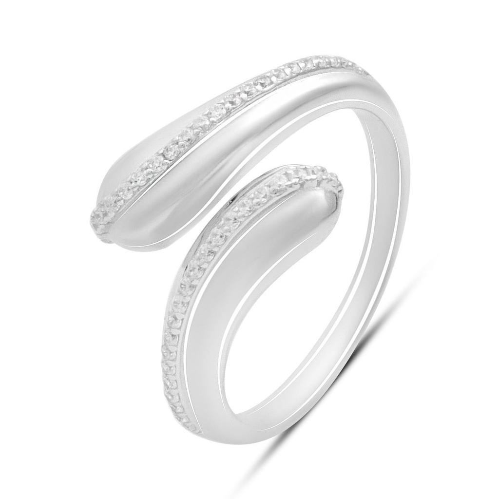 Серебряное кольцо с фианитами, вес изделия 3,58 гр (2182863)