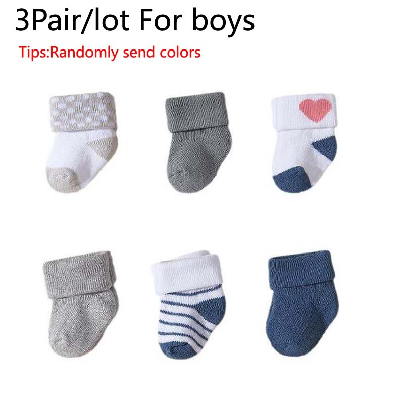 

3Pair/lot new autumn and winter thick warm socks for boys and girls 6-12months