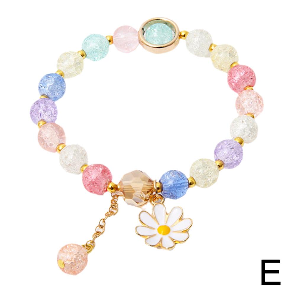 Multi-Color Daisy Flower Beaded Bracelet Ins Niche Minimalist Hand Jewelry Korean Cold Style for Women Perfect for Solo or Stack