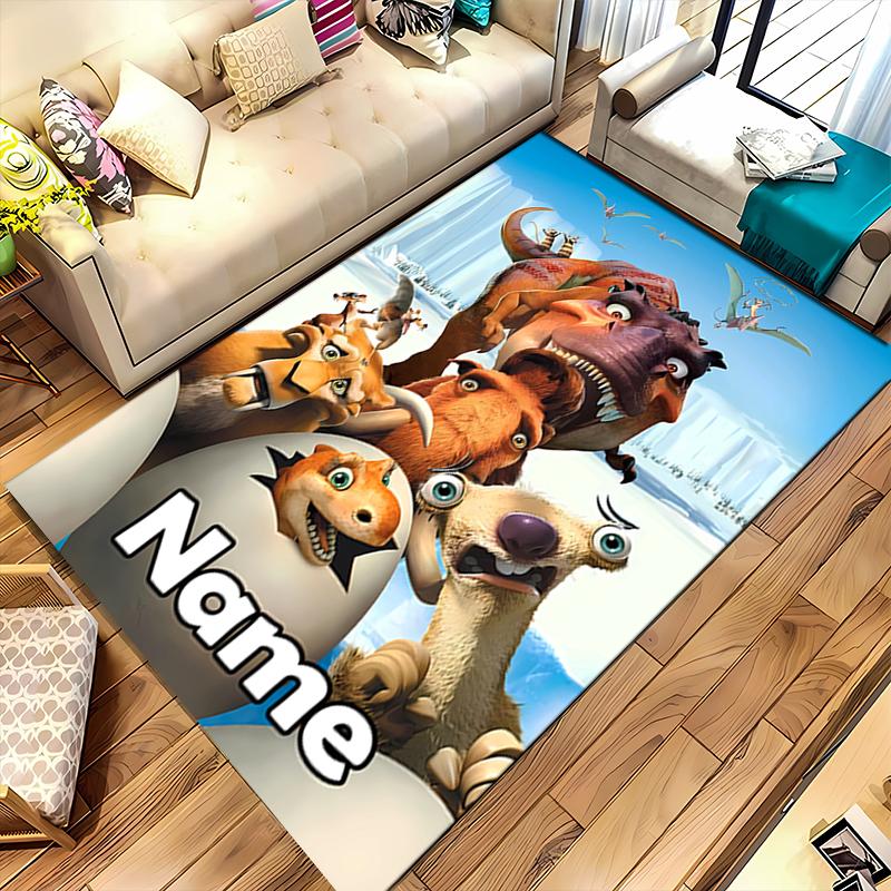 Custom Personalization Ice Age Dawn of the Dinosaurs Area Rug - Perfect For Kitchen, Bathroom,Laundry Room Decor Large Size Available,Gift All Seasons