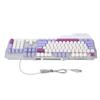 Mechanical Feeling Keyboard 104 Keys Colorful Light Up USB Wired Computer Keyboard with Wrist Rest Spill Resist Triple