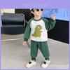 Stylish Boys Spring Outfit Set For Kids Featuring Soft Cotton Fabric And Cartoon Designs For Ages 3 To 8 Perfect For Spring And Autumn Wear