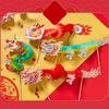Chinese Year Dragon Garland Lantern Folded 3D Ornaments Hanging Decoration for Shops