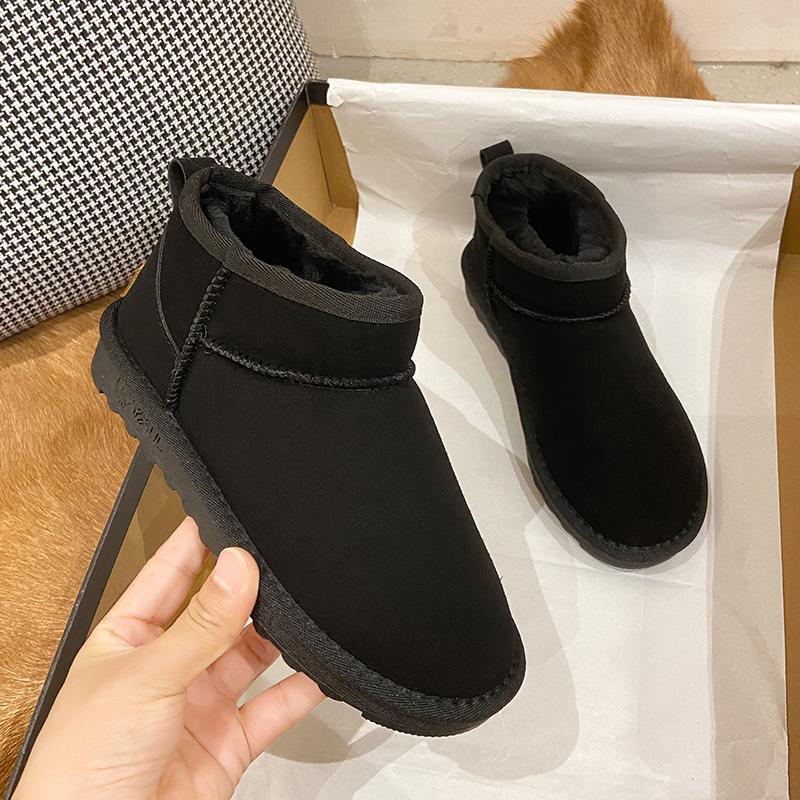 

Меховые тапочки на платформе, классические ультрамини-зимние ботинки для женщин, зимние замшевые шерстяные женские теплые туфли Tasman Slip-on 36 чёрный