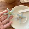 Girl Hairpin Dot Print Starfish Shape Hair Clip Anti-slip Teeth No Damage Hair Pin Summer Ocean Style Versatile Hair Accessory