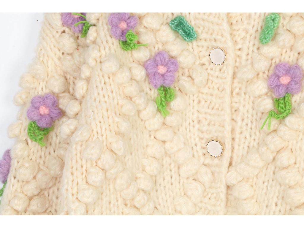 2024 Women's Handmade Crochet Crew Neck Straight-leg Cardigan - Lazy Style Versatile Loose Sweater Jacket