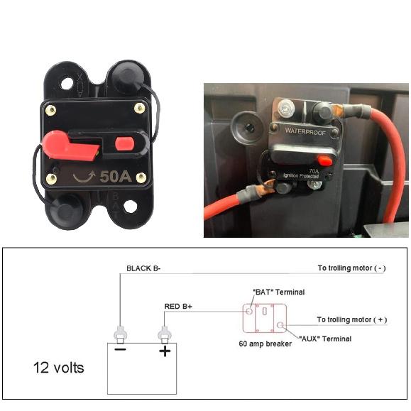 DC Circuit Breaker 50A 200A Reset 12V-24V Fuse Holder for Car Audio Amps Protection Solar System Inverter Replace Fuses Fuses4