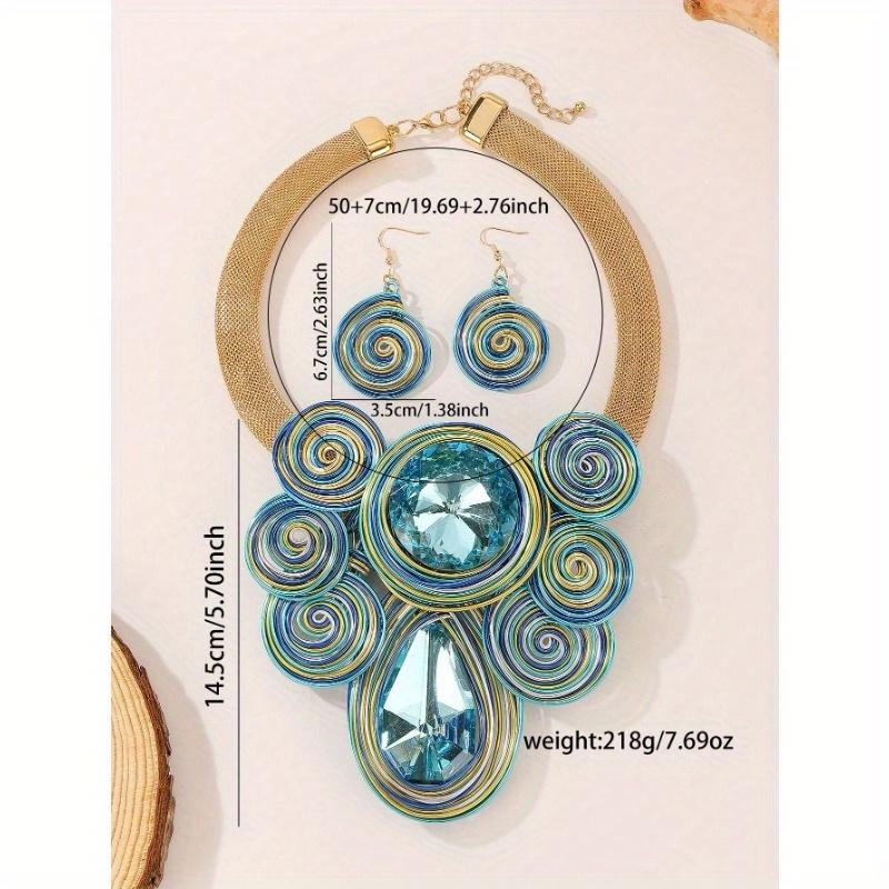 New Fashionable Aluminum Wire Turquoise Teardrop Elegant Vintage Boho Necklace