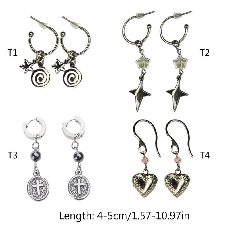 Stylish Pendant Earings for Women Tiny Cartilage Drop Huggie Earrings Allergy Free Open Hoops Ear Pendant Ornament Decor