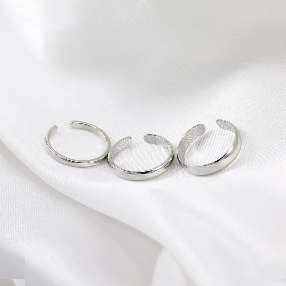 3Pcs Round Open Band Tail Ring Adjustable Beach Foot Jewelry Minimalist Toe Ring  For Women