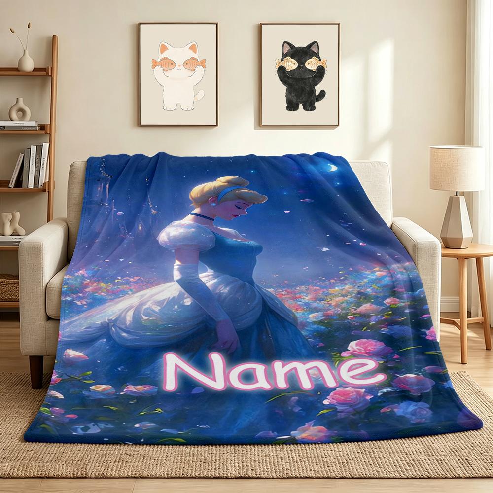 Custom Name Forest Friends Flannel Blanket Throw Blanket Soft Warm Sofa Bed Decor Unique Gift
