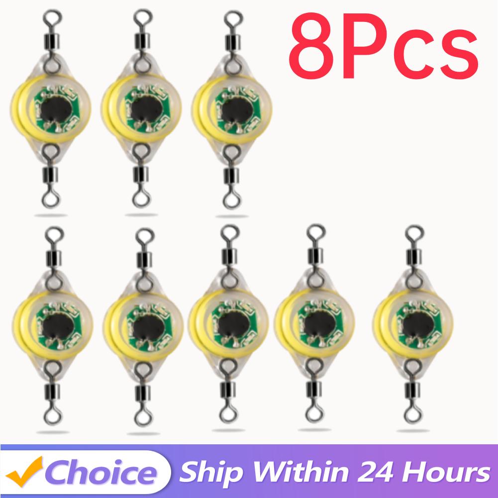 5-2PCS LED Fishing Lure Light Flashing 4Color Deep Drop Underwater Eye Shape Fishing Squid Fishing Bait Luminous Attracting Fish