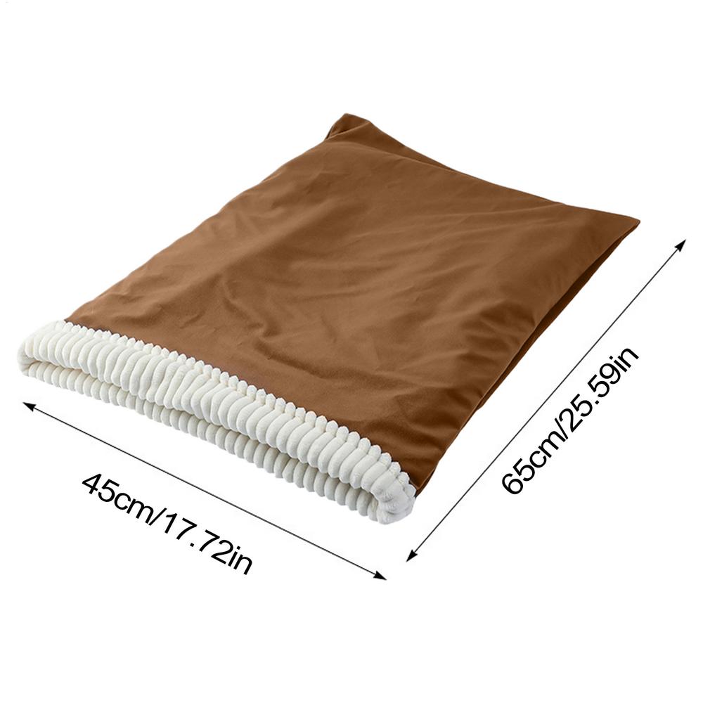 

Cat Cave Bed Plush Cat Winter Sleeping Bag Bed Warming Pad Sack Winter Pets Nests For Rest Hiding For Indoor Car Christmas чёрный