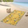 1 Stück Bienenwaben Strandtuch - Weich, Saugfähig, Schnelltrocknend & Sandfrei, Perfekt für Strand, Pool & Reisen, Lebhaftes Cartoon-Biene