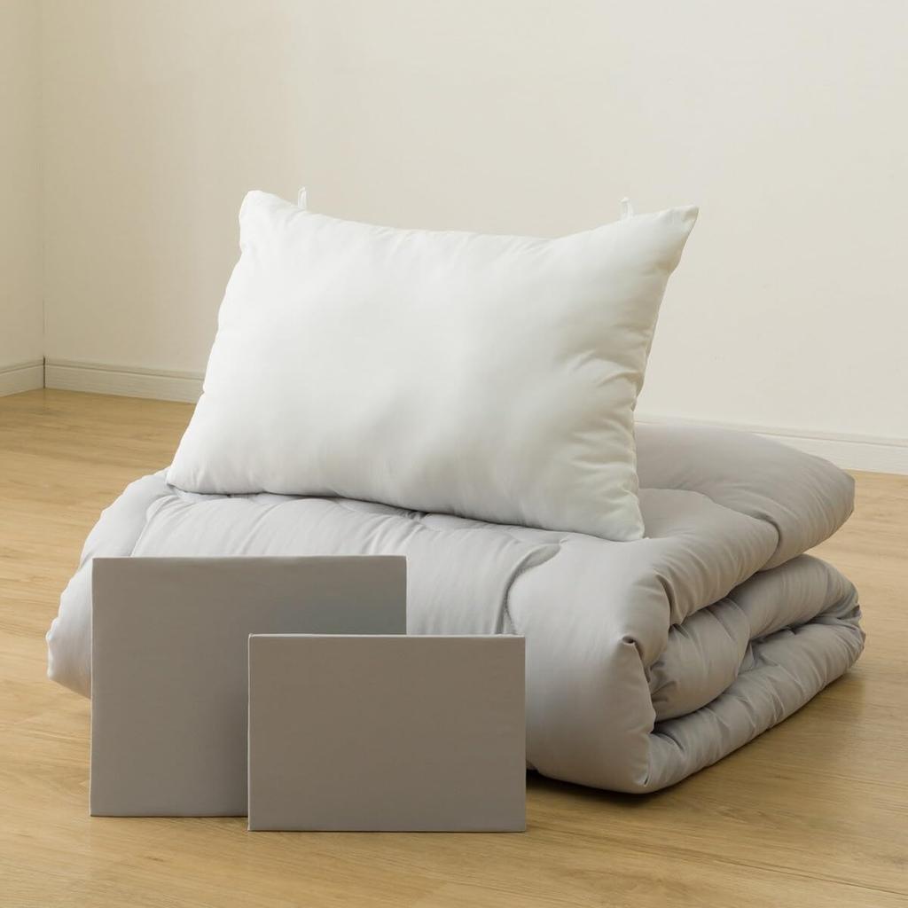 Nitori (NITORI) Einzelbettwäsche-Set mit rüschenbesetzter Steppdecke ohne Bezug, GY S2512, Größe S (2115100050010)