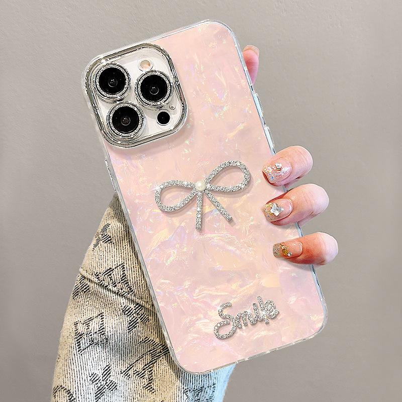 Pearl Bow Is Suitable for Apple 17promax Mobile Phone Case Iphone16 High-value Girls 15 New Models 14 Outside