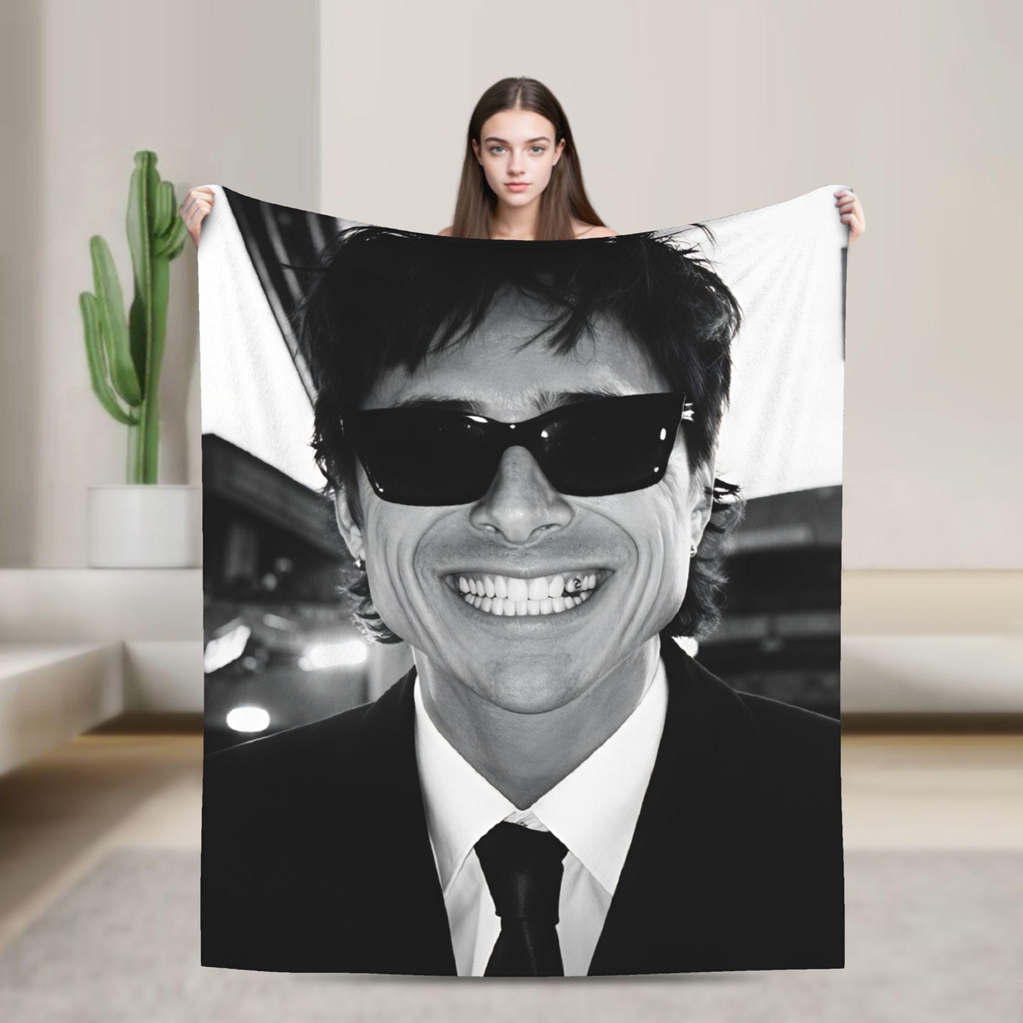 Jacob Elordi Actor Portrait Blanket Soft Novelty Plush Throw Blanket For Couch Bed Travel Flannel Bedspread Bed Cover 130x150cm