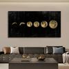Wandkunst Mondphasen Gold Schwarz Poster Ästhetische Leinwand Kunstdrucke Abstrakte Malerei Wandbild für Wohnzimmer Heimdekoration