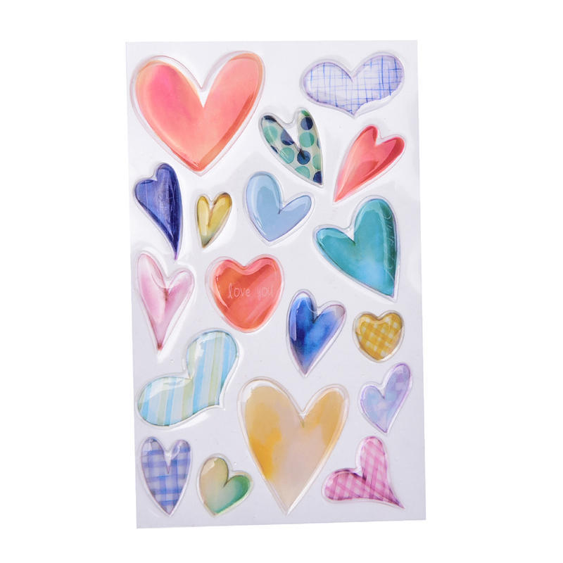 3D Heart Style PVC Sticker DIY Label Mobile Atickers Scrapbooking SchoolOfficevn