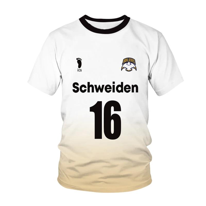 Футболка с принтом аниме Haikyuu 3D MSBY Black Jackal Sport Casual для мужчин и женщин — фото 6