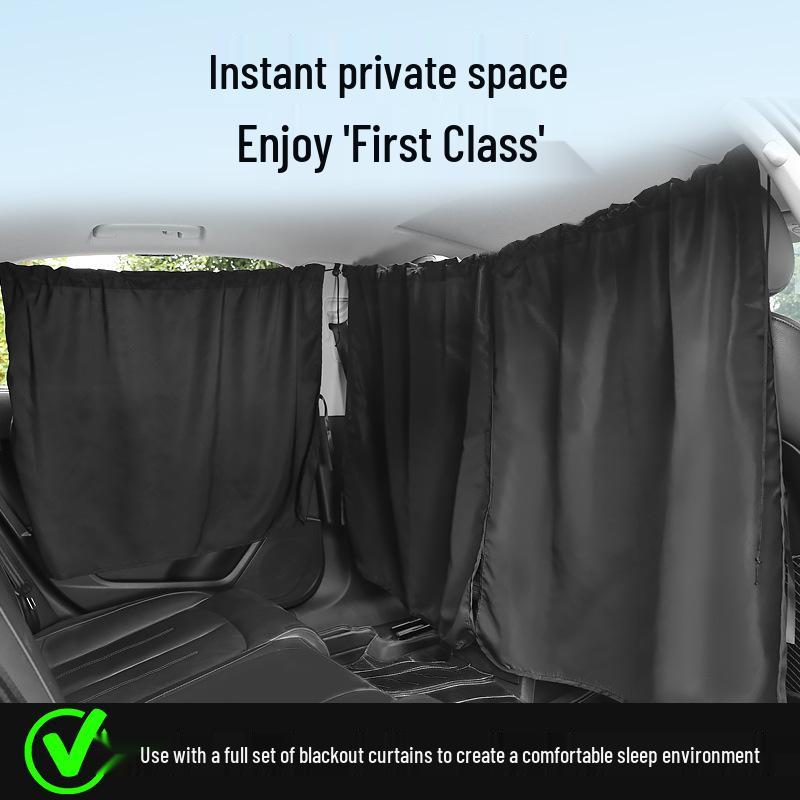 Car Interior Privacy and Sunshade Partition Curtain for Front/Rear Seat – Blackout Heat Insulation for Baby & Middle Seat