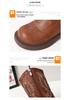 Children's Retro Brown Embroidered Chelsea Boots - Soft Sole Mid-Calf Denim Leather for Girls