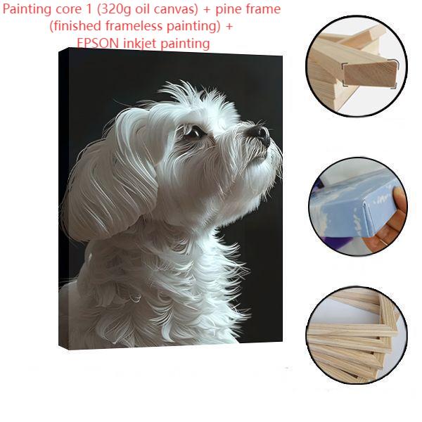 

Custom Pet Portrait from Photo - Abstract Dog Canvas Wall Art for Living Room, Bedroom - Unique Gift for Pet Lovers 40X60cm(16X24inch)