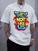 Casual Crew Neck T-shirt with "They Not Like Us" Print - Vibrant