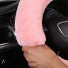 Luxurious Long-Haired Plush Steering Wheel Cover, No Inner Ring, Washable Rubber - Cozy & Warm Grip for Winter Car Comfort