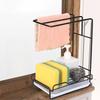 No Drill Wall-Mounted Kitchen Sponge Towel Holder Scouring Pads Drip Dry Rack Compact Organizer for Dishcloth Storage Space