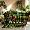 Custom Name Personalized Masha and The Bear Print Blankets, Home Decor, Bedroom, Sofa, Camping, Couch, Gifts for Birthday Christmas