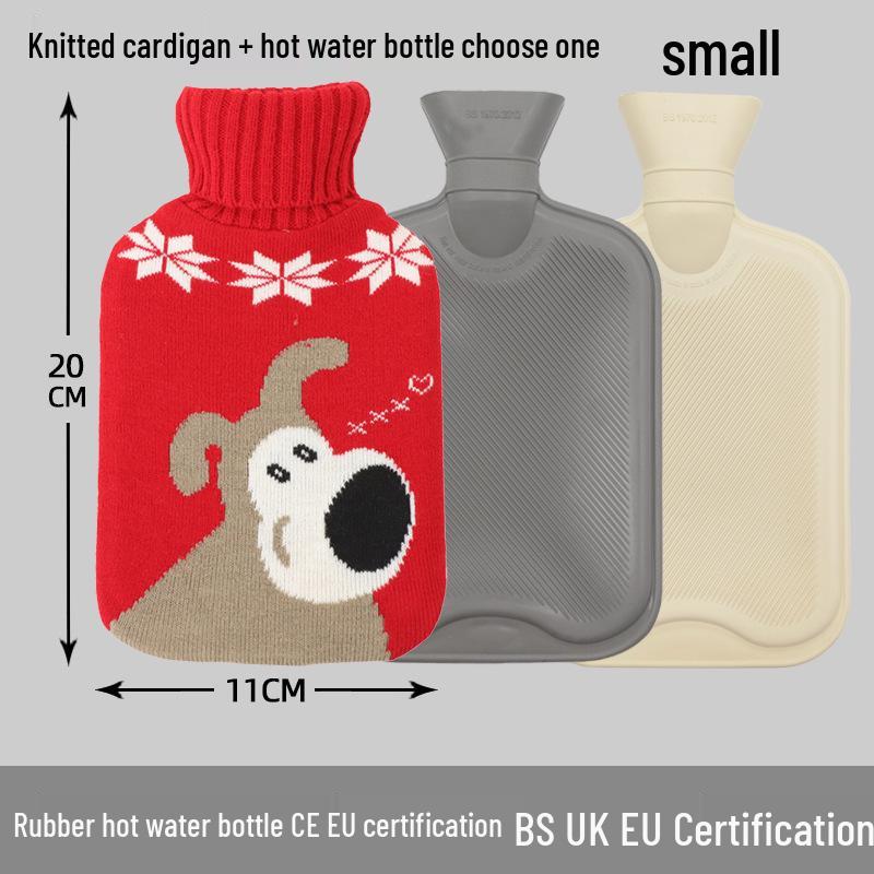 Old-Fashioned Rubber Hot Water Bottle for Stomach Warming